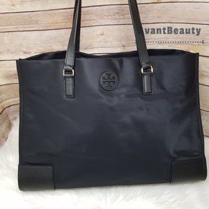 Tory Burch Nylon Ella Tote Black Shoulder Bag Authentic New With Tag